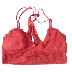 Aerie Coral Lace Bralette Sz XS